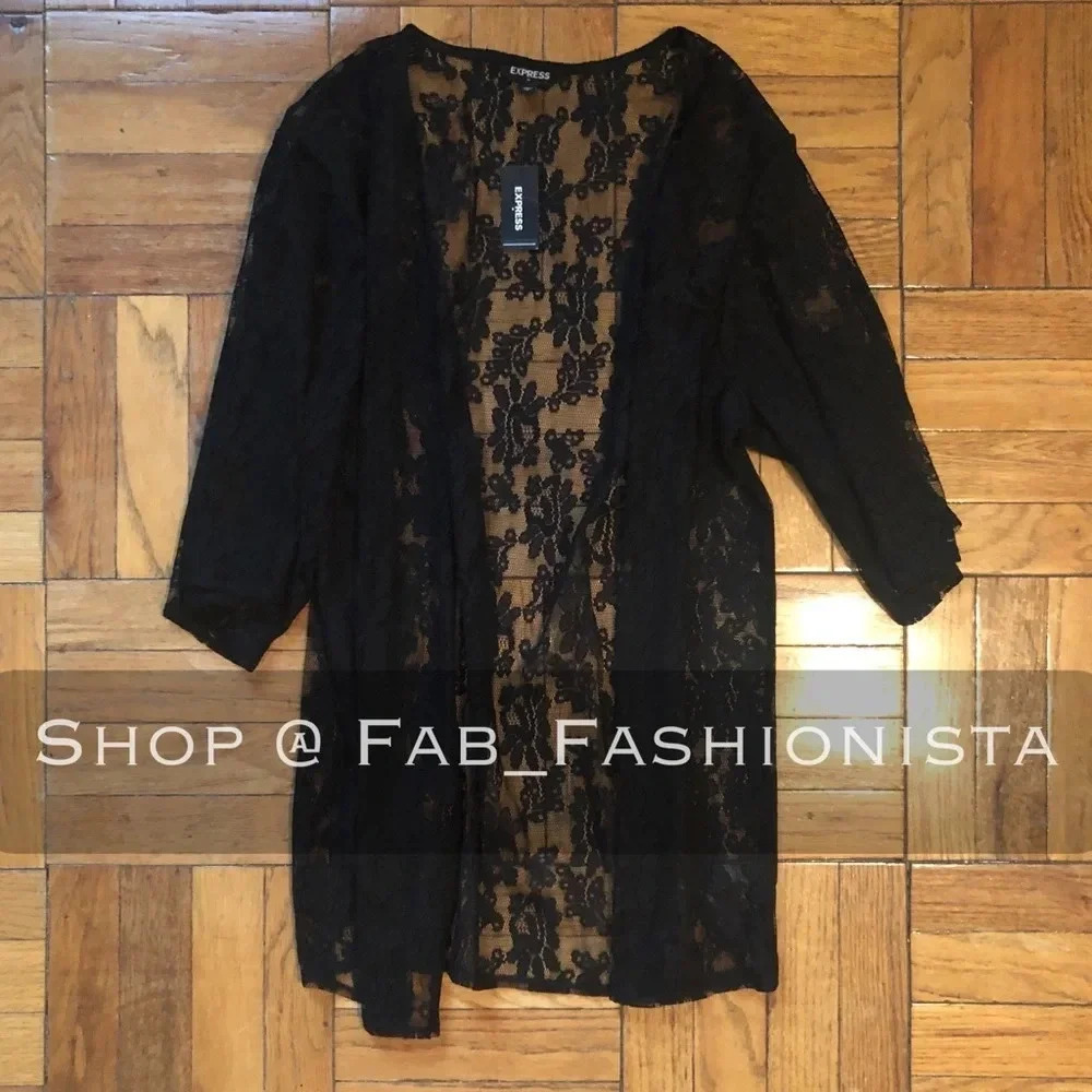 Express Lace kimono coverup size small
